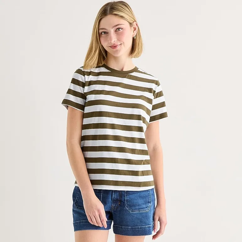 a.n.a Womens Round Neck Short Sleeve T-Shirt