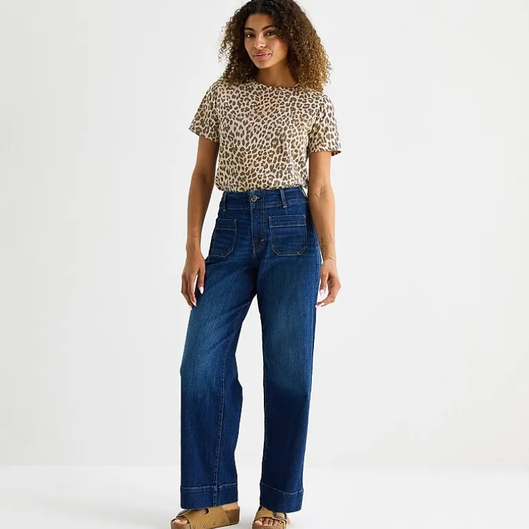 a.n.a Womens Round Neck Short Sleeve T-Shirt