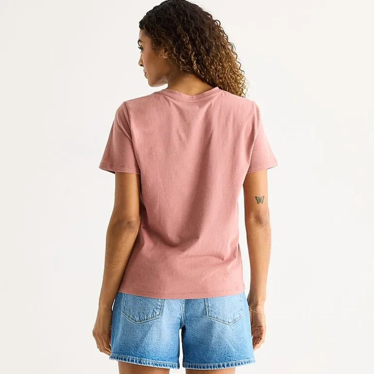 a.n.a Womens Round Neck Short Sleeve T-Shirt
