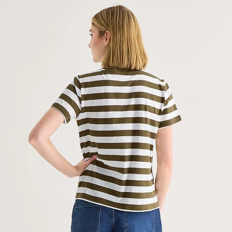 a.n.a Womens Round Neck Short Sleeve T-Shirt