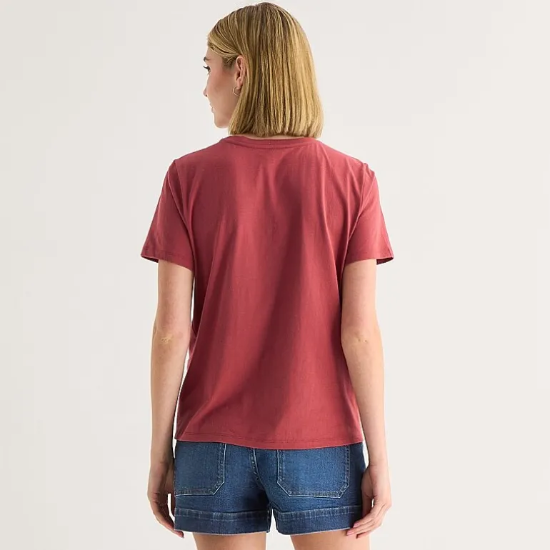 a.n.a Womens Round Neck Short Sleeve T-Shirt