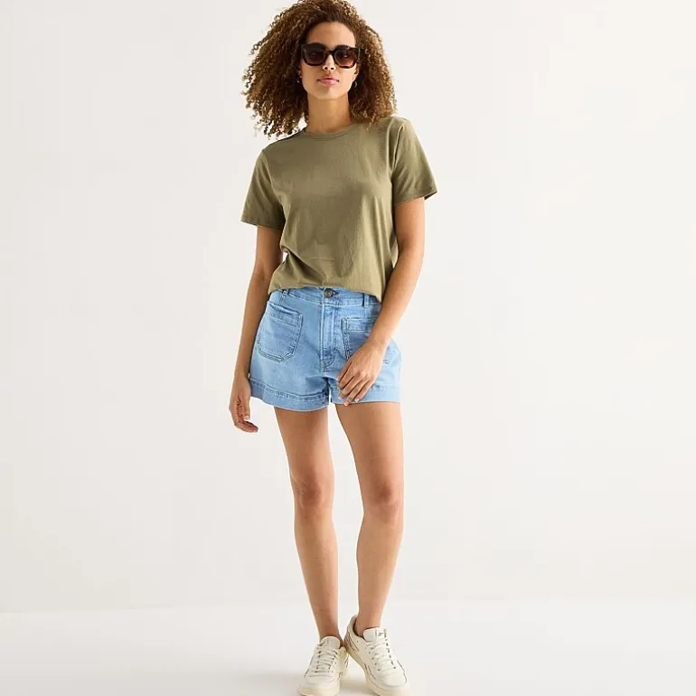 a.n.a Womens Round Neck Short Sleeve T-Shirt
