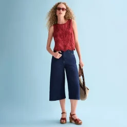 a.n.a Womens Round Neck Sleeveless Blouse