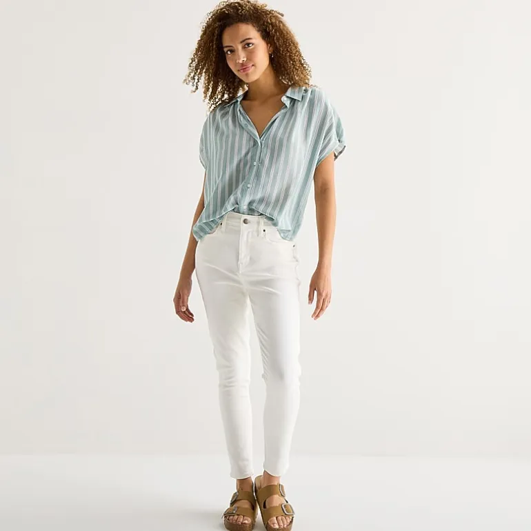 a.n.a Womens Short Sleeve Blouse