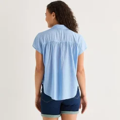a.n.a Womens Short Sleeve Blouse