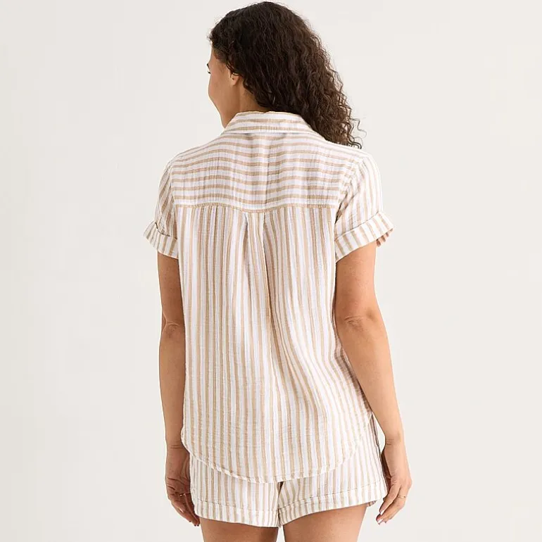 a.n.a Womens Short Sleeve Blouse