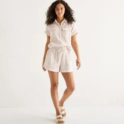 a.n.a Womens Short Sleeve Blouse