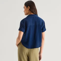 a.n.a Womens Short Sleeve Blouse