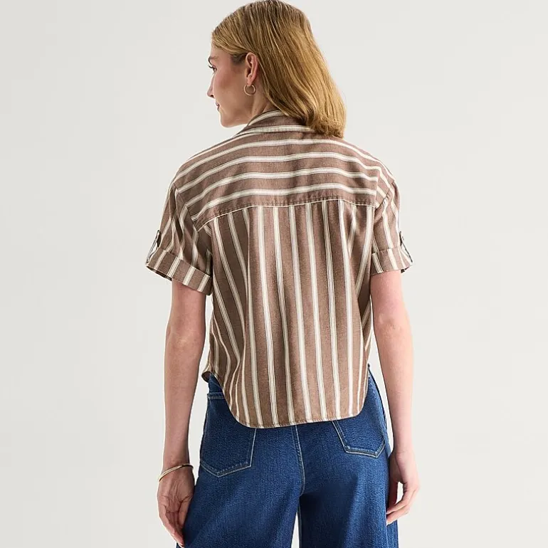 a.n.a Womens Short Sleeve Blouse