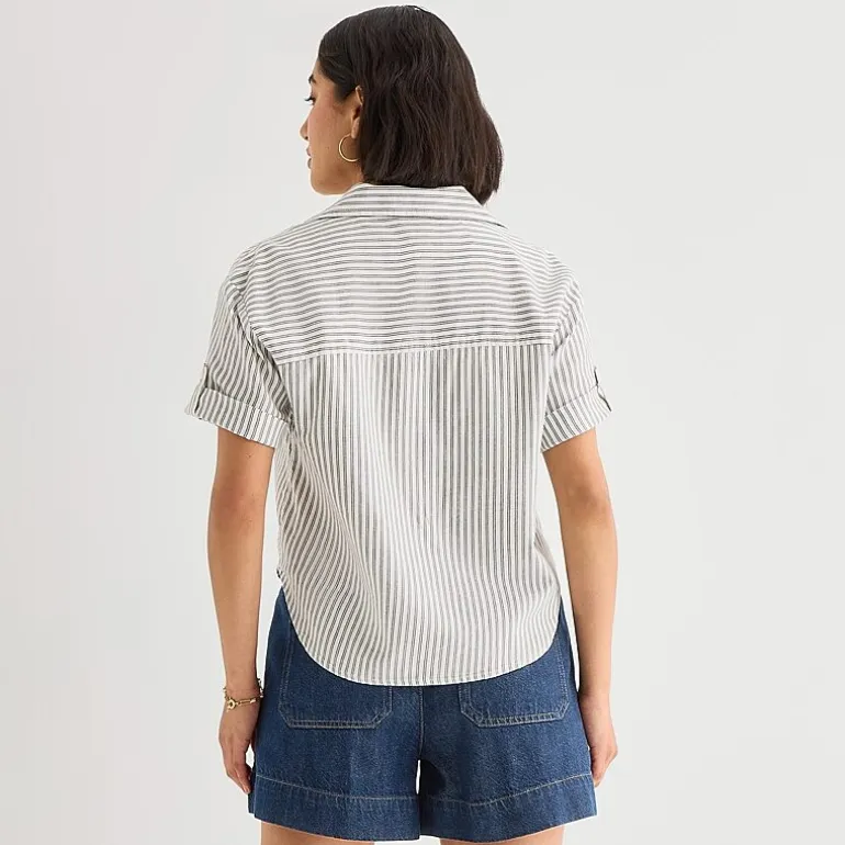 a.n.a Womens Short Sleeve Blouse