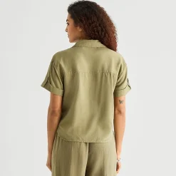 a.n.a Womens Short Sleeve Blouse