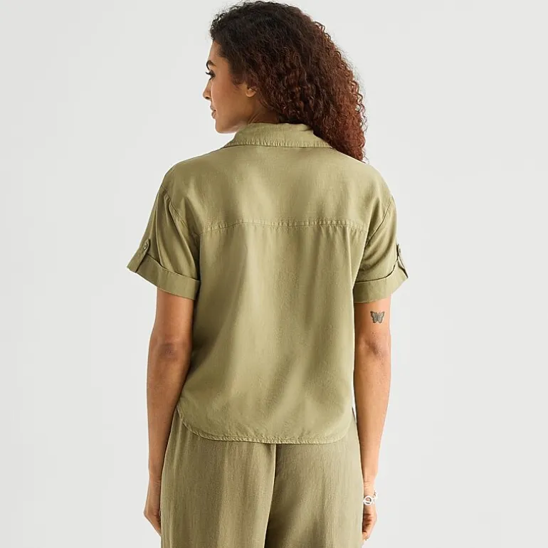 a.n.a Womens Short Sleeve Blouse