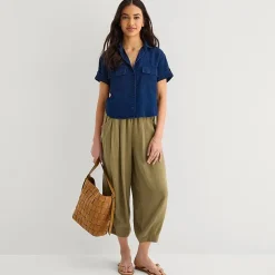 a.n.a Womens Short Sleeve Blouse