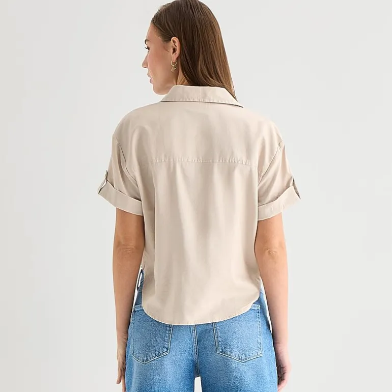 a.n.a Womens Short Sleeve Blouse