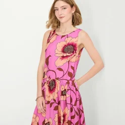 a.n.a Womens Sleeveless Round Neck Drop Waist Dress