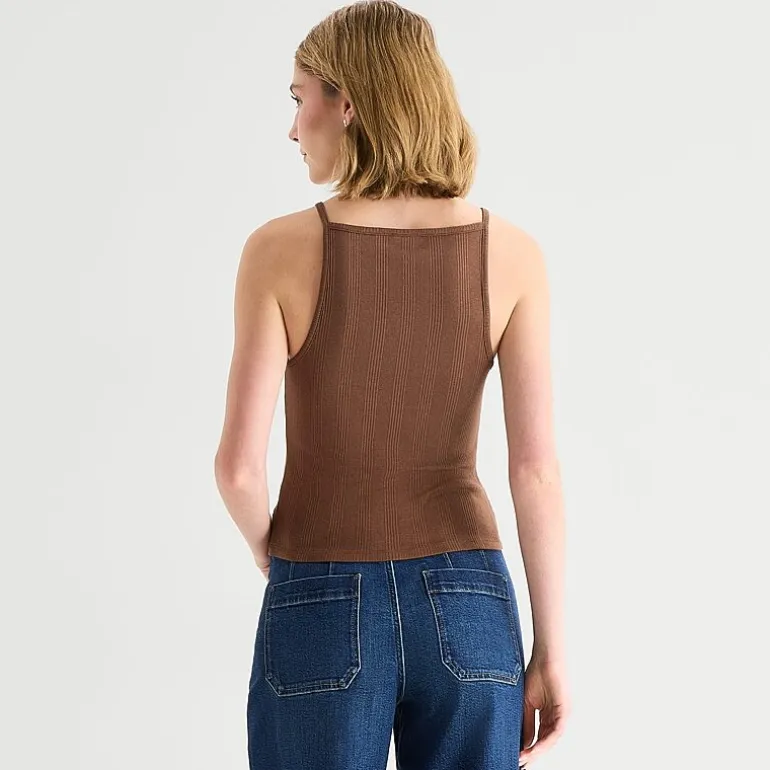 a.n.a Womens Square Neck Sleeveless Tank Top