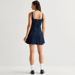 a.n.a Womens Square Neck Sleeveless A-Line Dress