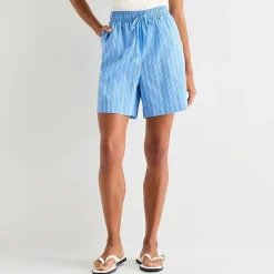a.n.a Womens Striped Drawstring Waist Short