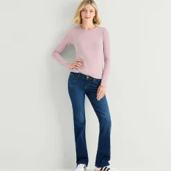 a.n.a Womens Tall Crew Neck Long Sleeve T-Shirt
