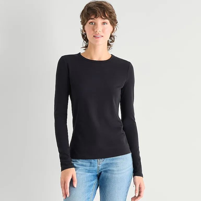 a.n.a Womens Tall Crew Neck Long Sleeve T-Shirt