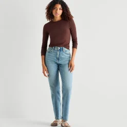 a.n.a Womens Tall Crew Neck Long Sleeve T-Shirt