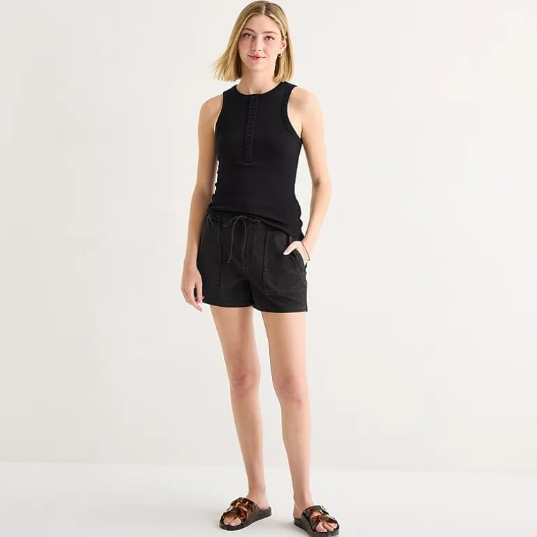a.n.a Womens Tall Henley Neck Sleeveless Tank Top