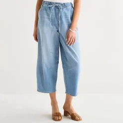 a.n.a Womens Tall High Rise Barrel Jean