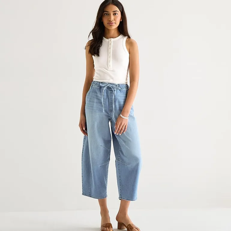 a.n.a Womens Tall High Rise Barrel Jean