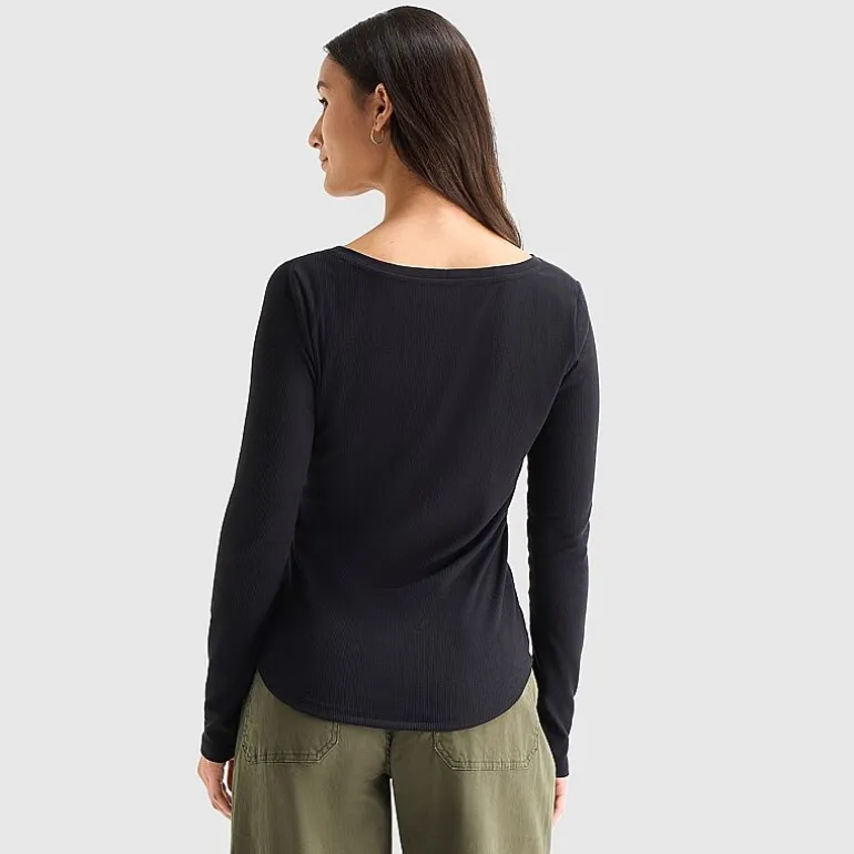 a.n.a Womens Tall Long Sleeve Regular Fit Henley Shirt