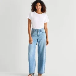 a.n.a Womens Tall Low Rise Loose Fit Jean