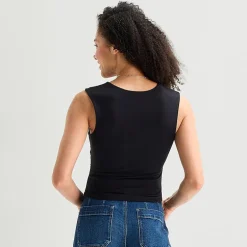 a.n.a Womens Tall Square Neck Sleeveless Blouse
