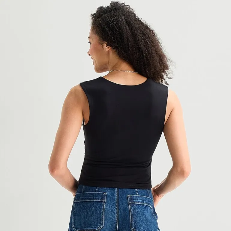 a.n.a Womens Tall Square Neck Sleeveless Blouse