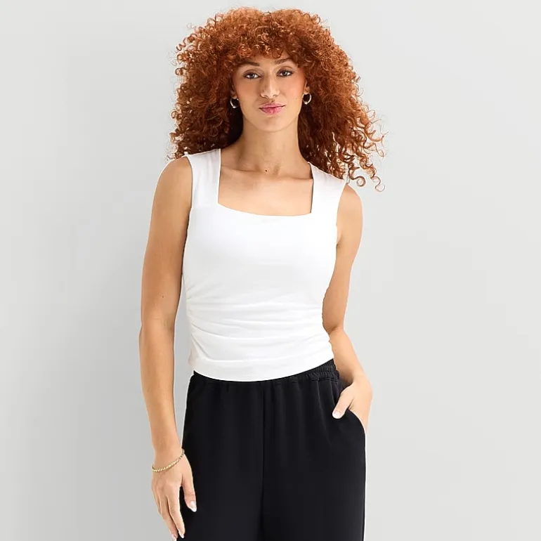 a.n.a Womens Tall Square Neck Sleeveless Blouse