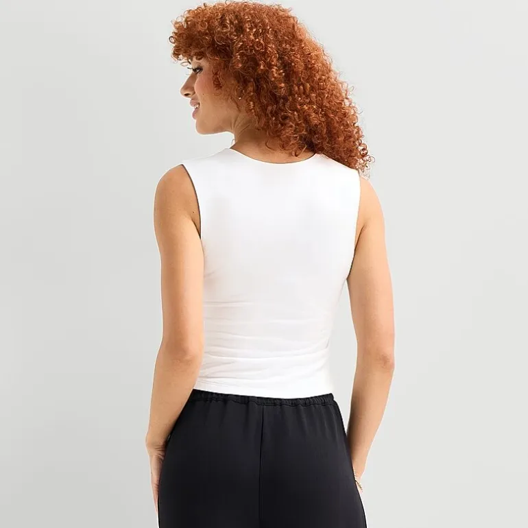 a.n.a Womens Tall Square Neck Sleeveless Blouse