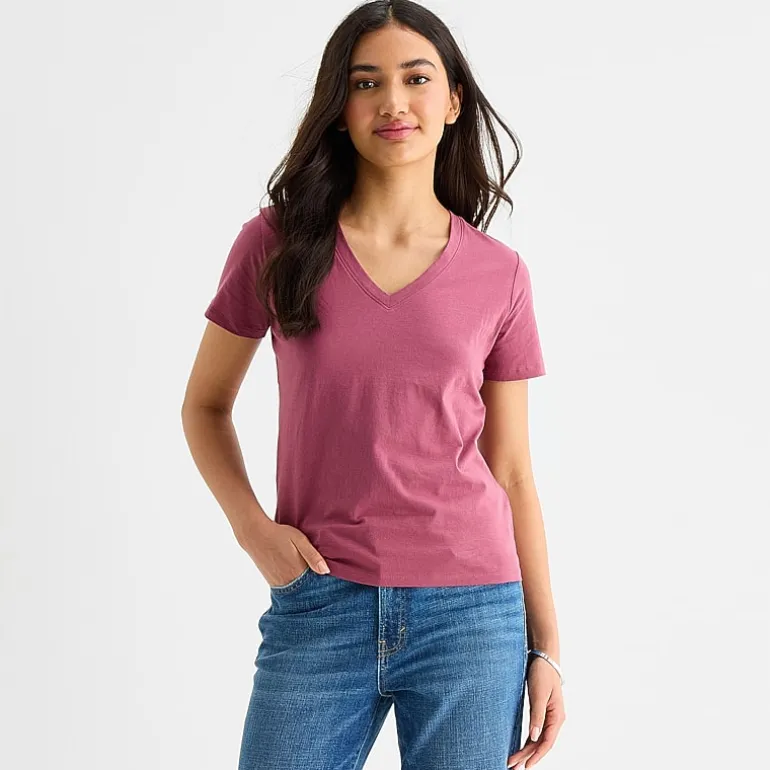 a.n.a Womens Tall V Neck Short Sleeve T-Shirt
