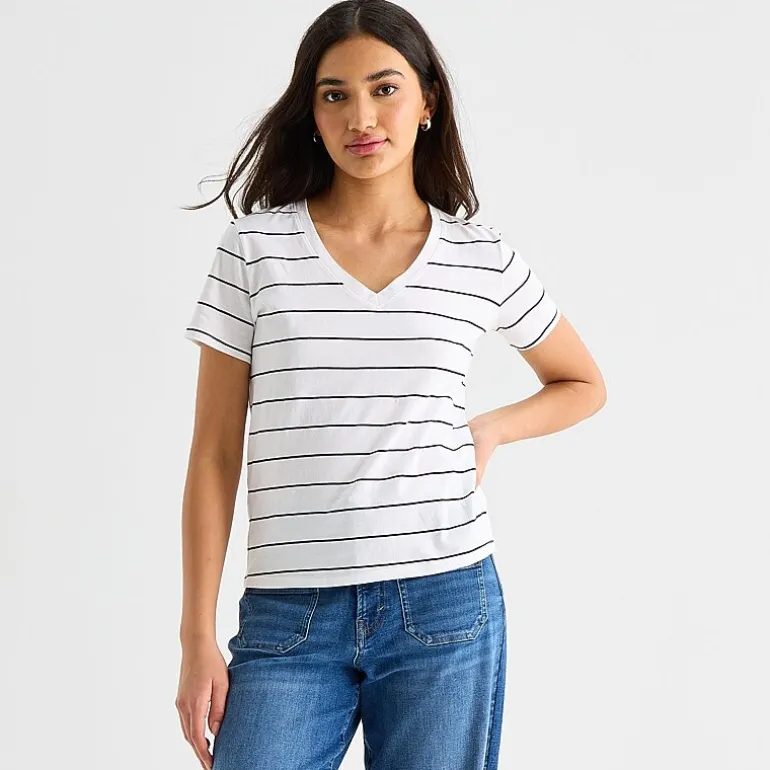a.n.a Womens Tall V Neck Short Sleeve T-Shirt