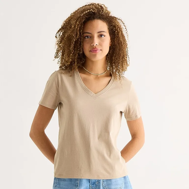 a.n.a Womens Tall V Neck Short Sleeve T-Shirt