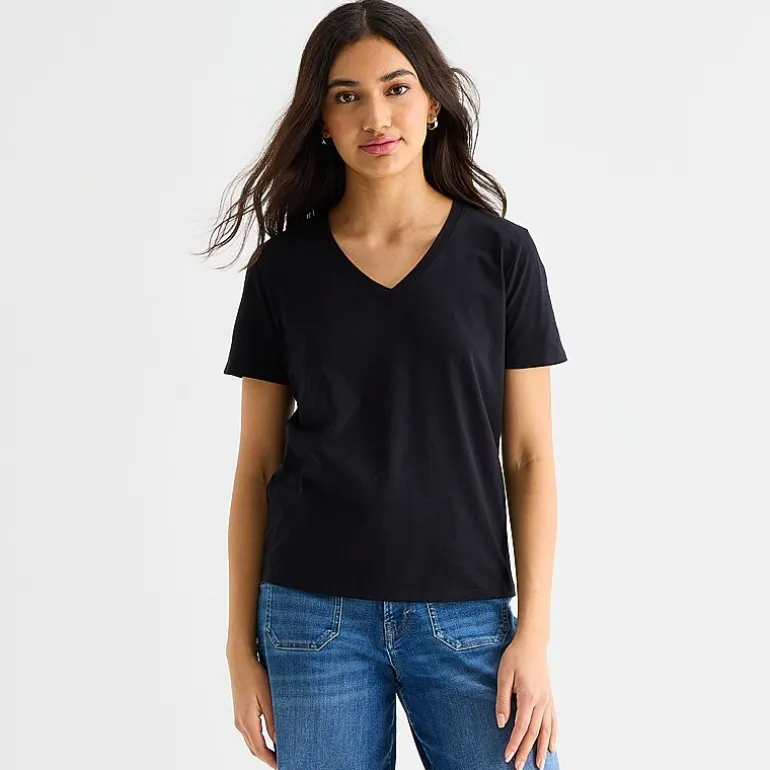 a.n.a Womens Tall V Neck Short Sleeve T-Shirt