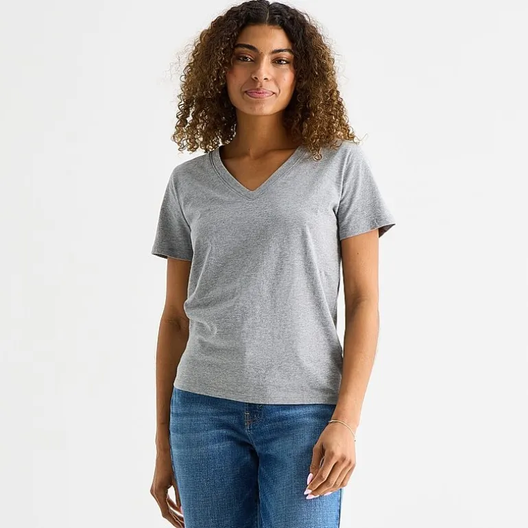 a.n.a Womens Tall V Neck Short Sleeve T-Shirt