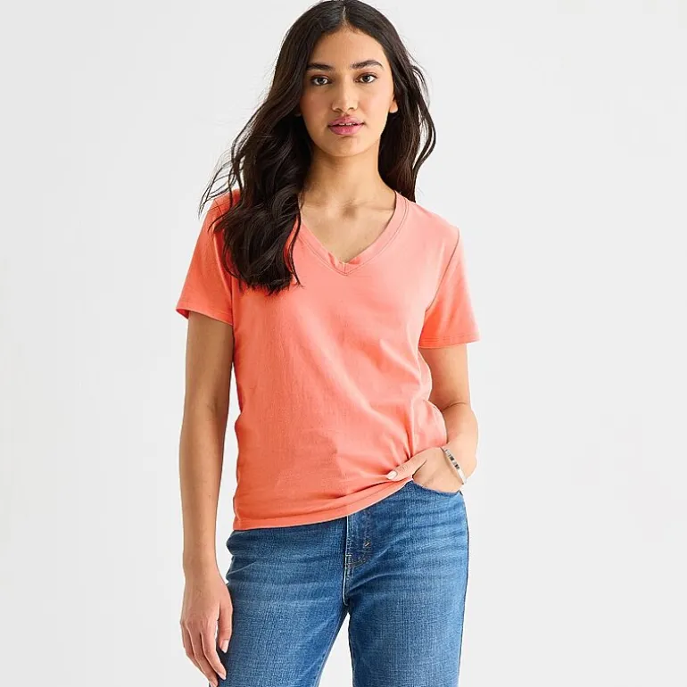a.n.a Womens Tall V Neck Short Sleeve T-Shirt
