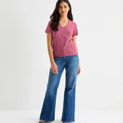 a.n.a Womens V Neck Short Sleeve T-Shirt