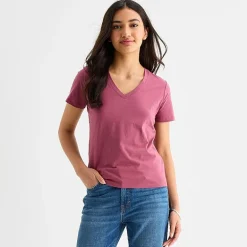 a.n.a Womens V Neck Short Sleeve T-Shirt