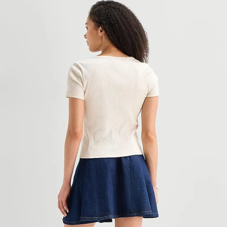 a.n.a Womens V Neck Short Sleeve Button Cardigan