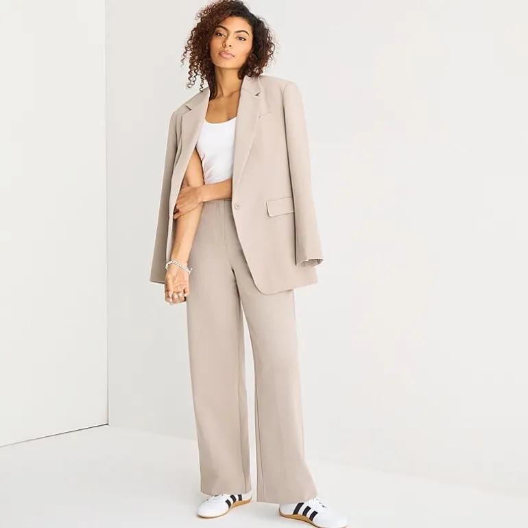 a.n.a Womens Wide Leg High Rise Trouser