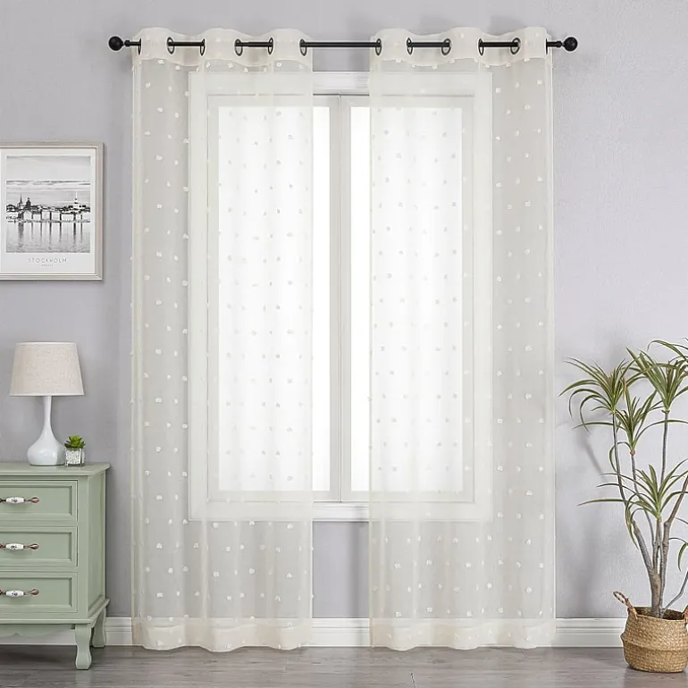 Angel Grommet Top Sheer Set of 2 Curtain Panel