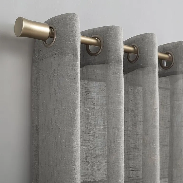 Archaeo Akari Slub Textured Linen Blend Grommet Top Sheer Single Curtain Panel