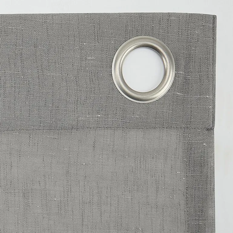 Archaeo Akari Slub Textured Linen Blend Grommet Top Sheer Single Curtain Panel