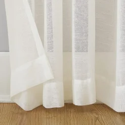 Archaeo Akari Slub Textured Linen Blend Grommet Top Sheer Single Curtain Panel