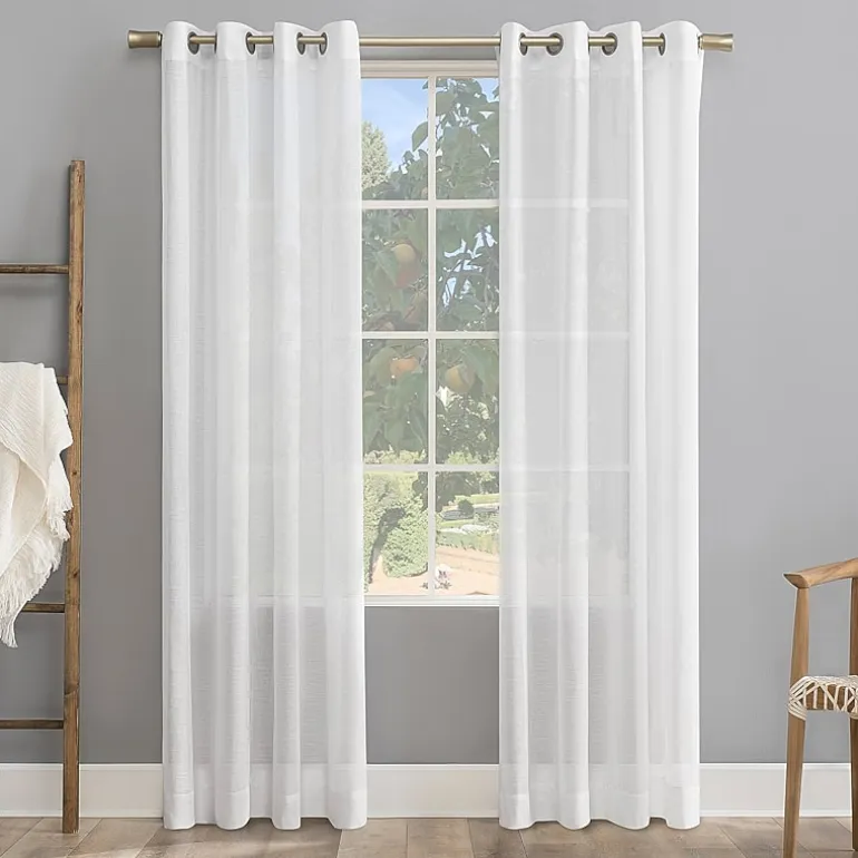 Archaeo Akari Slub Textured Linen Blend Grommet Top Sheer Single Curtain Panel