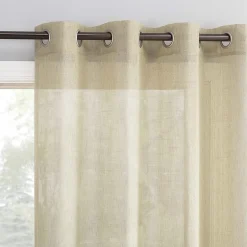 Archaeo Akari Slub Textured Linen Blend Grommet Top Sheer Single Curtain Panel